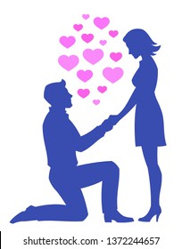 Couple of lovers on a white background