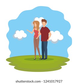 couple lovers in the park