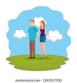 couple lovers in the park