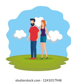 couple lovers in the park