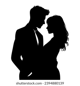 Couple lovers silhouette. vector illustration