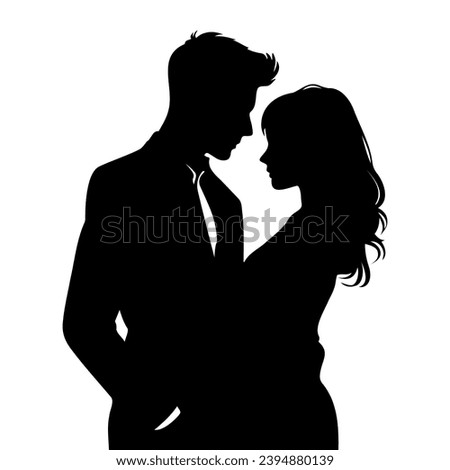 Couple lovers silhouette. vector illustration