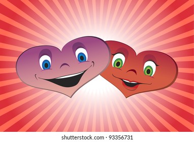 Couple of loving hearts