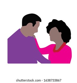 Couple Loving Situation Vector Illustration