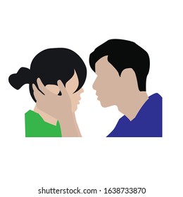 Couple Loving Situation Vector Illustration