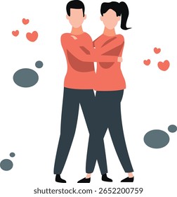O casal amorosamente se cobre com carinho e cuidado.
