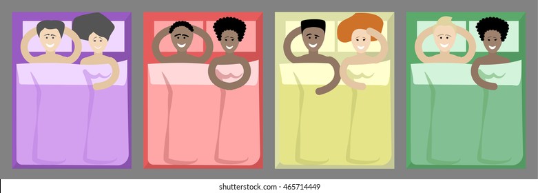 couple lying in bed , rest , after sex