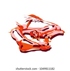 couple lying on a bed legs red