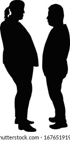 a couple making chat, silhouette vector