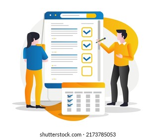 Couple making event plans for business