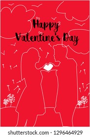 couple making heart shape ...valentine's day special card poster