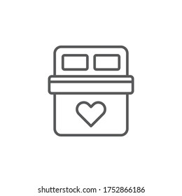 Couple making love bed vector icon symbol isolated on white background