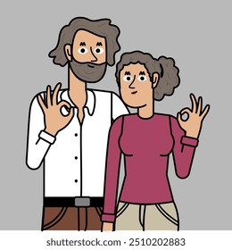 couple making okay gesture with their fingers