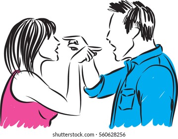 couple man and woman arguing illustration