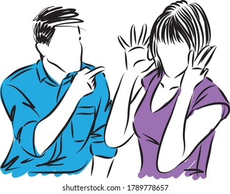 couple, man and woman arguing vector illustration