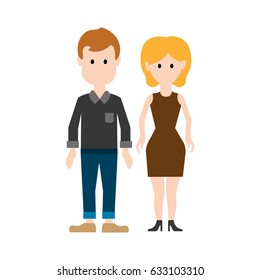 couple man and woman with long hair