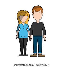 couple man and woman with long hair