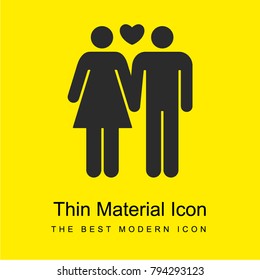 Couple of man and woman in love bright yellow material minimal icon or logo design