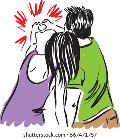 couple man and woman love illustration