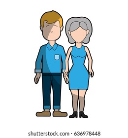couple man and woman with short hair