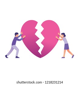 Illustration Vector Divorce Concept Man Women Stock Vector (Royalty ...