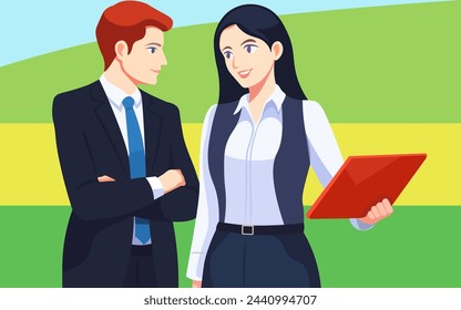 un par de gerentes hablando de negocios