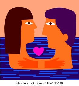 Couple, man,women figure vector illustration.