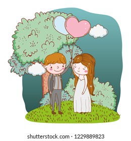 couple marriage cute cartoon