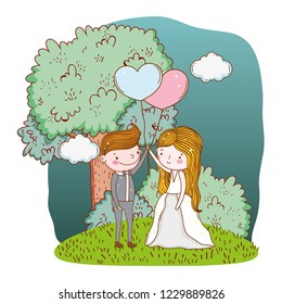 couple marriage cute cartoon