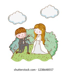 couple marriage cute cartoon