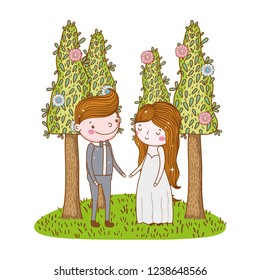 couple marriage cute cartoon