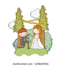 couple marriage cute cartoon