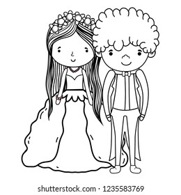 couple marriage cute cartoon black and white