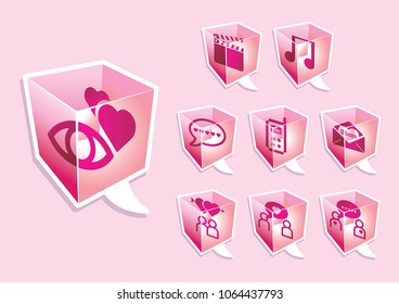 Couple Match-Making Icons Set