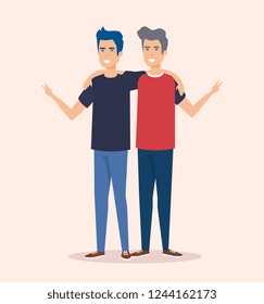 couple of men avatars characters