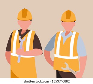 couple of men builders working