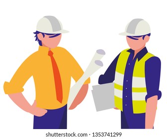 couple of men builders working