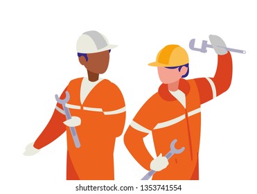 couple of men builders working