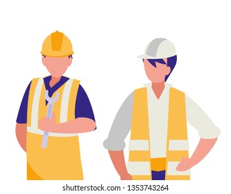 couple of men builders working