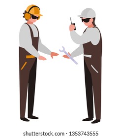 couple of men builders working