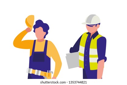 couple of men builders working