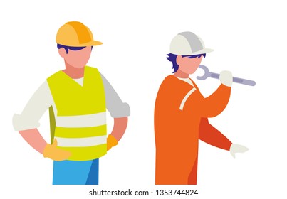 couple of men builders working