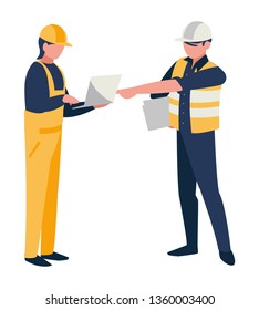 couple of men builders working