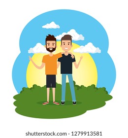 couple of men in the landscape avatars characters