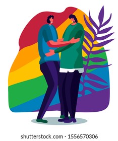 couple of men in love hug