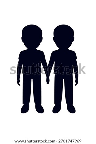 couple men queer holding hands gay romantic love valentine friends standing character emoji symbol sign icon vector illustration isolated flat