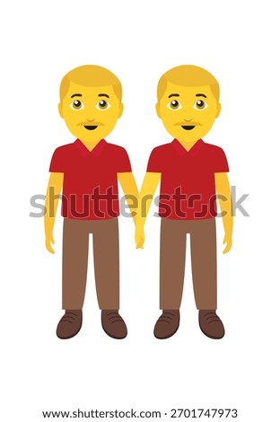 couple men queer holding hands gay romantic love valentine friends standing character emoji symbol sign icon vector illustration isolated flat