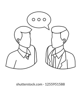 couple of men with speech bubble