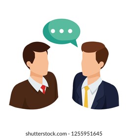 couple of men with speech bubble