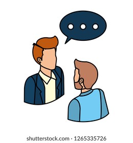 couple of men with speech bubble